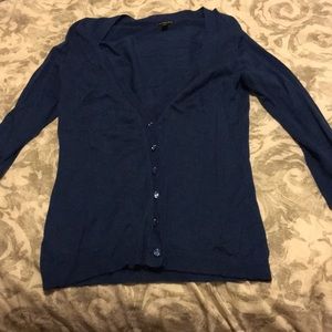 Express Royal Blue Cardigan with Crystal Beads